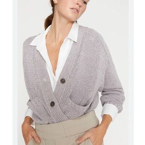 Brochu Walker Cropped Chunky Knit Button Up Cardigan in Asher Multi M